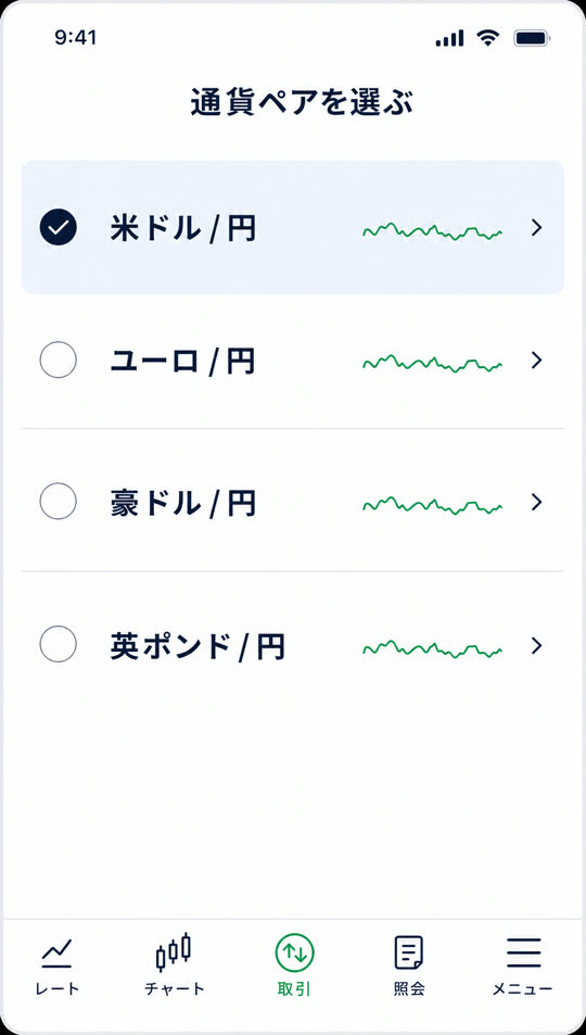 通貨ペアを選ぶ